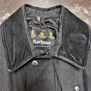 BARBOUR Wool Beaufort Jacket Charcoal Dark Grey Size L Large wool blend